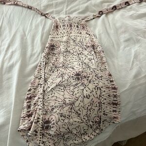 Free People Pink and Cream Patterned Tank Top